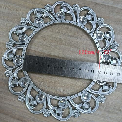 2pcs Silver Curtain Tiebacks, Round Drapery Holdbacks, 12 Crystals - style: 12 Crystals Silver