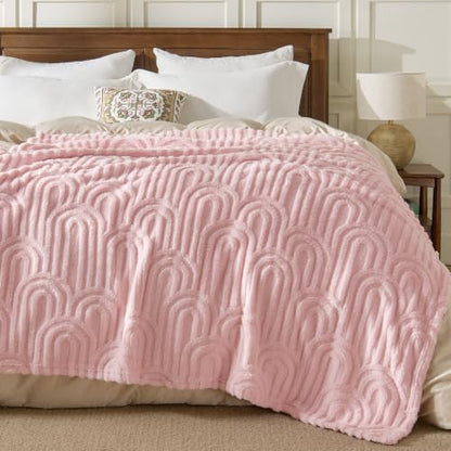 BEDELITE Cute Pink Boho Fleece Twin Blanket for Bed, 60x80 Inches - color: Pink Boho, size: Twin(60"x80")