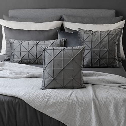 JWH Velvet Lumbar Throw Pillow, 14x24 Inches, Gray - color: Light Gray, size: 24" x 14" (Pack of 1)