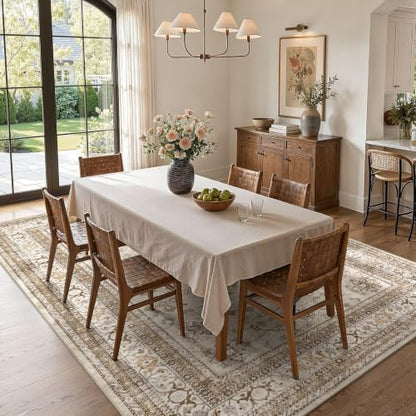 cotiled 5x8 Area Rug for Living Room, Washable, Traditional, Beige - color: Beige, size: 5' x 8' (Rectangular)