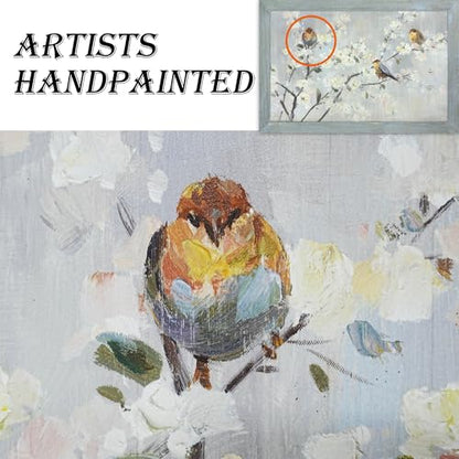 Soft Pastel Birds on Spring Blossom Branches Wall Art, 24"Lx16"W - color: Birds on Spring Blossom, size: 24"L x 16"W