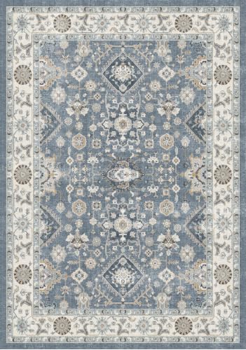 Bathroom Rugs Non Slip Washable: 2x3 Low Pile Kitchen Mat Stain-Resistant - color: Grey/Blue, size: 2' x 3' (Rectangular)