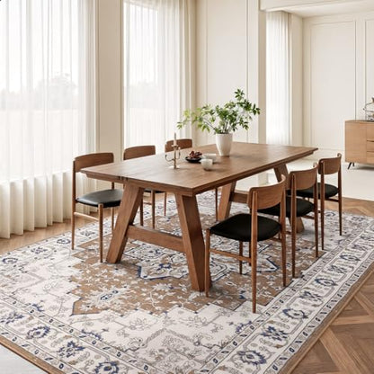 Rugflix 8x10 Area Rugs for Living Room, Washable Brown Beige Large Rug - color: Brown Beige, size: 8' x 10' (Rectangular)