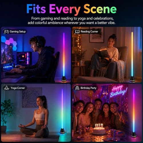 ICRGB Corner Floor Lamp with Speaker, Ambient Mood Lighting for Room Decor