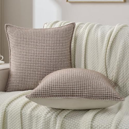 FUTEI Pack of 2 Chenille Throw Pillow Covers 12x20 Inch, Coffee - color: Coffee, size: 20" x 12" (Pack of 2)