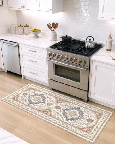 DEXI Kitchen Floor Mats Cushioned Anti Fatigue Runner Rug, 24x59 Beige - color: Light Beige, size: 59"L x 24"W x 0.4"Th