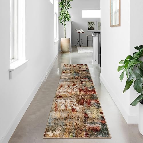 Lahome Washable Runner Rug, 2x8 Runner Rug for Hallways, Red/Multi - color: Red/Multi, size: 10" x 12" (Runner)