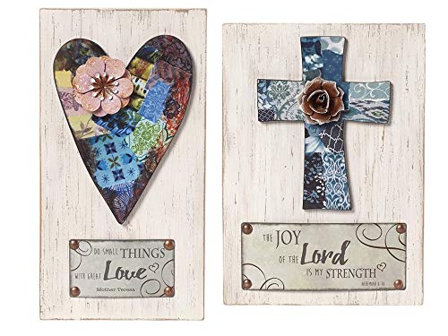 Precious Moments Farmhouse Decor Do Small Things with Great Love Wood/Metal Wall Plaque 189912, Multicolor - style: 3D Heart Wall Plaque
