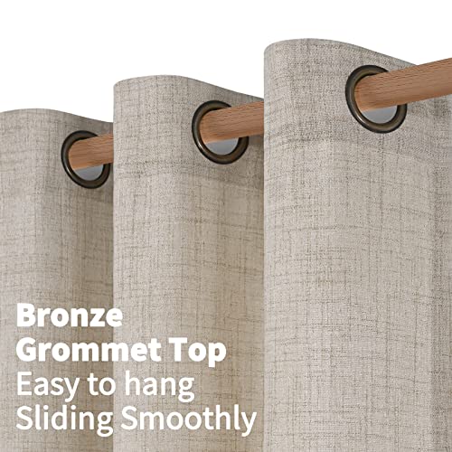 YoungsTex Natural Linen Curtains 42 X 84 Inch Long for Living Room 2 Panels - color: Natural, size: 42"W x 84"L (Pack of 2)