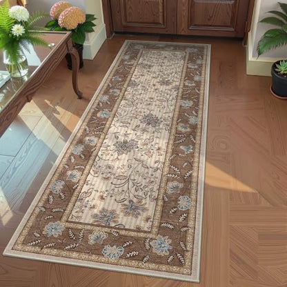 GarveeHome 2x6 Washable Runner Rug Brown Non Slip Kitchen Runner - color: Brown, size: 2' x 6' (Rectangular)