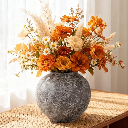 Rustic Ceramic Vintage Farmhouse Vase for Decor (Small Brush Black) - style: 04 - Small Brush Black