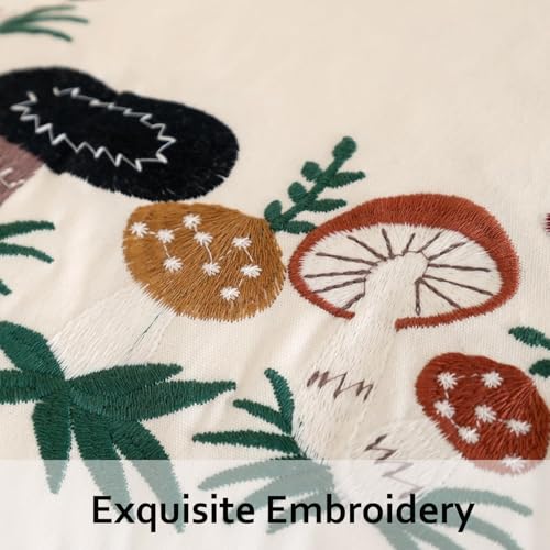 Mushroom Embroidered Throw Pillow Covers 18x18 inch Set of 2 - color: Mushrooms