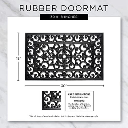 DII High Traffic All-Weather Rubber Doormat, 18x30, Lattice - color: Lattice, size: 1'6" x 2'6" (Rectangular)