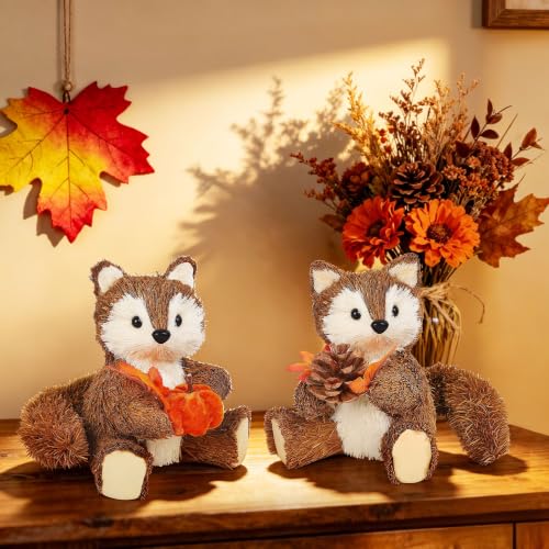 Lulu Home Handmade Set of 2 Fox Fall Decorations