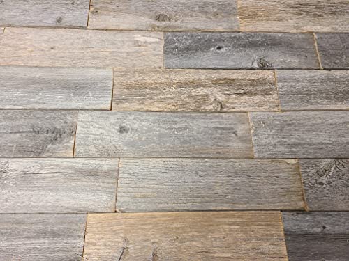 Rockin' Wood Peel & Stick Rustic Reclaimed Barn Wood Paneling, Real Wood, Rustic Wall Planks - Easy Installation (3 Square FEET) - size: 3 Square Feet