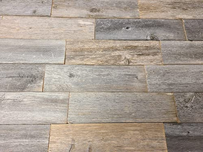 Rockin' Wood Peel & Stick Rustic Reclaimed Barn Wood Paneling, Real Wood, Rustic Wall Planks - Easy Installation (3 Square FEET) - size: 3 Square Feet
