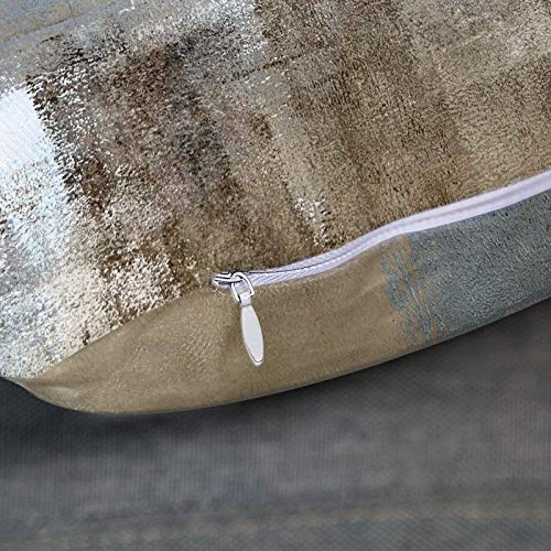 Britimes Throw Pillow Covers Set of 2, 18 x 18 Inch, Grey Beige Teal - color: Grey Beige, size: 18" x 18" (Pack of 2)
