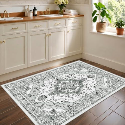 Arenarug 3x5 Washable Area Rug for Bedroom, Light Grey - color: Light Grey, size: 3' x 5' (Rectangular)