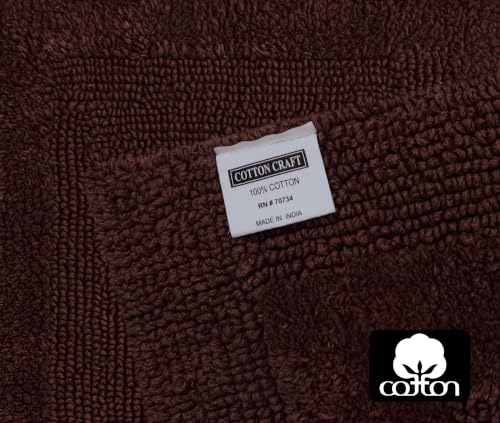 COTTON CRAFT Bath Rugs - 2 Pack Large 20x30 Soft Plush Bath Mats - Brown - color: Brown, size: 20x30 Inches
