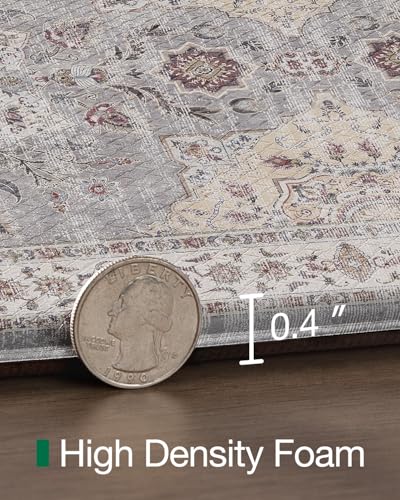 LUMI Kitchen Floor Mat Cushioned Anti Fatigue Runner Rug, 17"x59" - color: Soft Grey, size: 59"L x 17"W x 0.4"Th