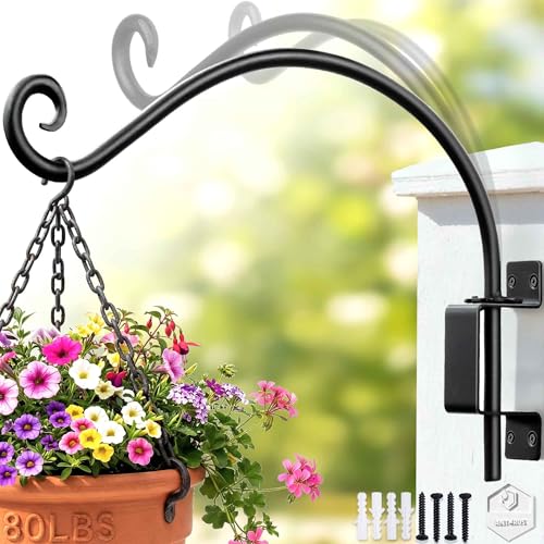 Lifyzoon Swivel Plant Hanger Outdoor: 22Inch Heavy Duty Plant Bracket Hook - size: 22 Inch