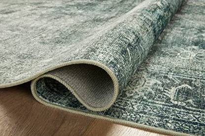 Loloi Magnolia Home Banks Blue/Lagoon 3'-6" x 5'-6" Accent Rug - color: Blue / Lagoon, size: 3'6" x 5'6" (Rectangular)