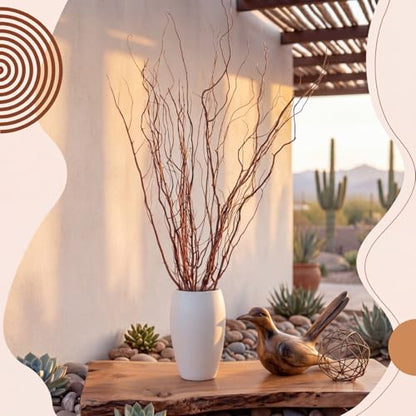 Thiccywoov 12 Pcs Real Dried Willow Branches 47.2 Inches Natural Curly - color: Natural, size: 47.2 Inches