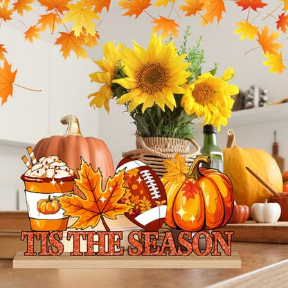 Fall Table Decorations Centerpiece, Metal Table Sign - style: Fall Football
