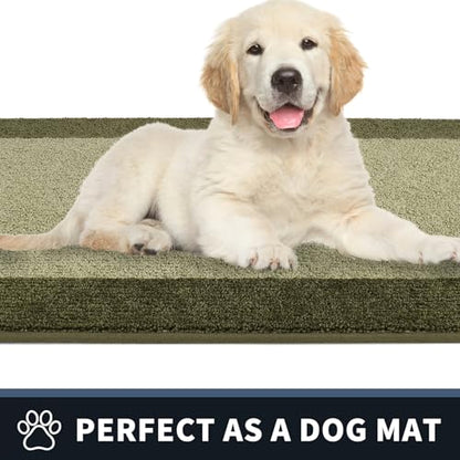 PURRUGS Hallway Runner Rug, 24" x 70", Budding Green & Sage Green - color: Budding Green & Sage Green, size: 24" X 70"