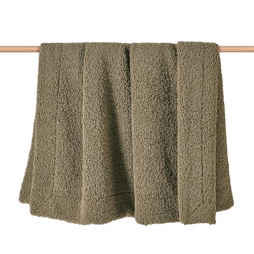 HiEnd Accents Teddy Dark Oak 60x90 inch Boucle Throw Blanket - color: Dark Oak, size: 60" x 90"