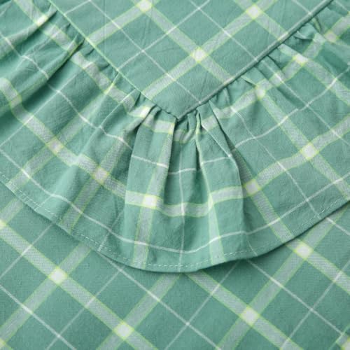 Mywinlle Mint Green Plaid Ruffle Throw Pillow Shams 18"x18" Set of 2 - color: Mint Green Plaid, size: 18" x 18" (Pack of 2)