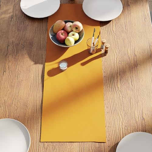 Encasa XO Table Runner, Cotton Canvas Dining Runner 13"x36" - color: Mango, size: 13x36 in