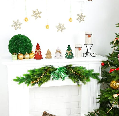 4 Christmas Trees Wooden Table Decorations Centerpiece Block Holiday Tree