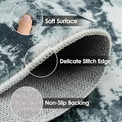 Kitchen Rugs Sets of 3 Non Slip Washable Mats for Floor, Gray - color: Grey