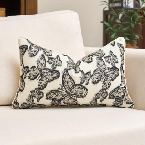 Aeckself Chenille Decorative Throw Pillow Cover, 12×20, Black - color: Black, size: 20" x 12" (Pack of 1)