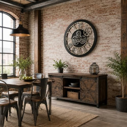 The B-Style Large Wall Clock, 24 inch, Black and Bronze - color: Black and Bronze, size: 24 inch (60 cm)