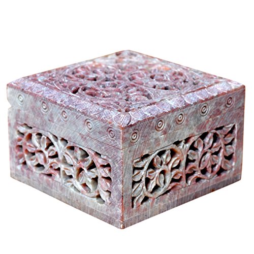 Hashcart Decorative Hand-carved Jewelry Box | Keepsake Box |Trinket Holder Watch Storage Box | Birthday, Anniversary, Housewarming Gifts For Women | office organizer | Home Decor