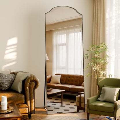 VooBang Wave Curved Top Arched Mirror Full Length, 65"x24" Floor Mirror - size: 65"L x 24"W
