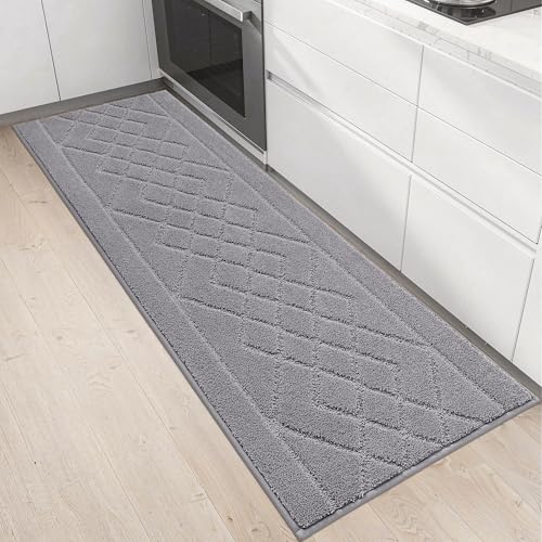 BEQHAUSE Kitchen Runner Rug Non Slip Kitchen Rugs, 20" x 59", Grey - color: Grey, size: 20" X 59"