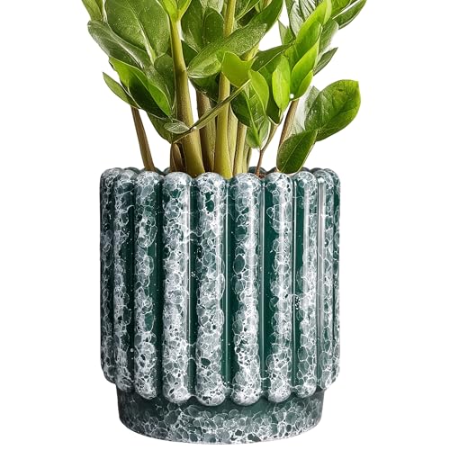 Ceramicfor Ceramic Flower Pot, 7.6 Inch, Green - color: Green, size: 7.6 Inch
