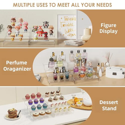 Anglelife Large Acrylic Risers for Display, 2 Set 10Pcs Acrylic Stands