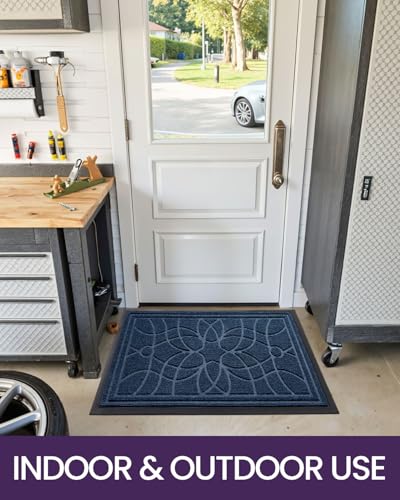 DEXI Front Door Mat Outside Entrance 24x36, Heavy Duty Non Slip, Blue - color: Blue, size: 24" X 36" (Rectangular)