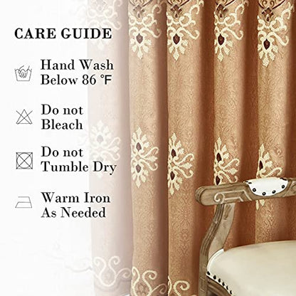 VOGOL Simple Chenille Jacquard Blackout Window Elegance Curtains/Drapes/Panels/Treatments for Bedroom Living Room,Top Grommets (2 Panels) - color: Coffee-curtain, size: 54"W x 84"L (Pack of 2)