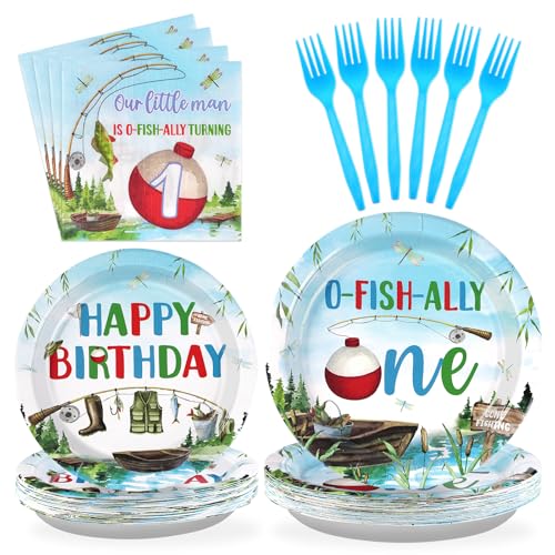 Grencian 96Pcs Ofishally One Birthday Party Decoration for Boys,Serve 24 - style: Ofishally 1st Kit