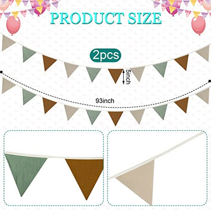 Oudain 2 Pcs Pennant Banner Flags Nursery Garland Triangle, Retro Color - color: Retro Color