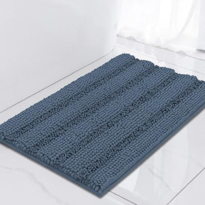 Turquoize Small Bathroom Rug 17x24, Soft Chenille Bath Rug, Blue Indigo - color: Blue Indigo, size: 17" x 24"