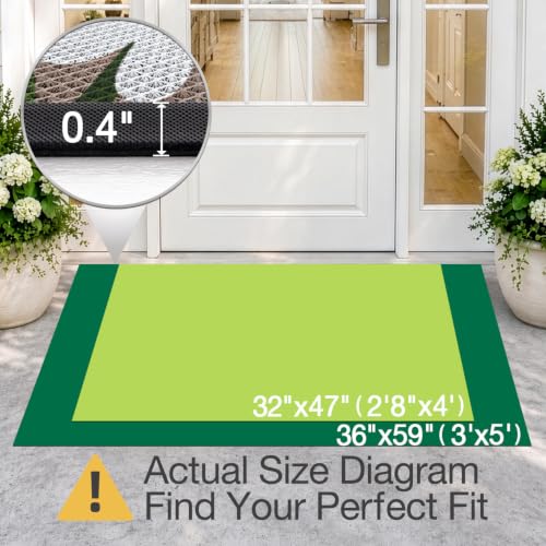 LUMI Outside Welcome Door Mat 36x59, Non-Slip Durable Rubber Easy Clean - color: Sunshine, size: 36"x59"