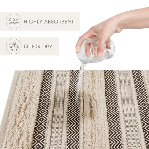 INK+IVY Asher Non-Slip Bath Rug Absorbent Quick Dry, 20 x 32, Black - color: Black, size: 1'8" x 2'8" (Rectangular)