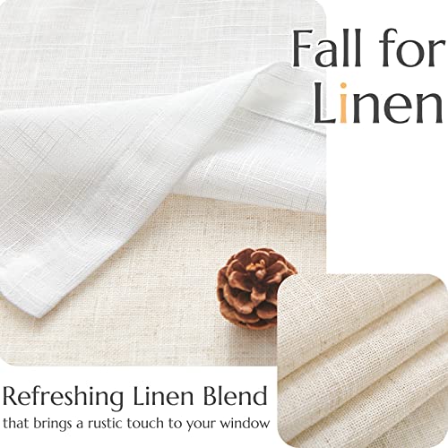 jinchan Kitchen Valance Curtain Double Layers, 50x16, 1 Panel, White - color: Double Layer | White, size: 50"W x 16"L (Pack of 1)