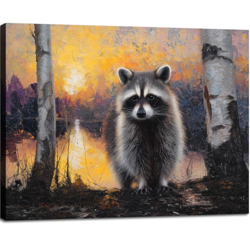 Halioyo Raccoon Canvas Wall Art, Cute Animal Picture Wall Decor(12x16 Inch) - color: Painting-03, size: 16"L x 12"W